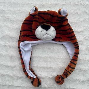 Hat Tiger Cute Plush Animal Winter Ski Hat Beanie Aviator Style Winter (Short)